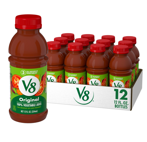 V-8 tomato juice bottles